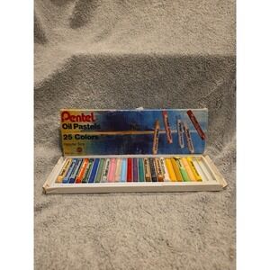PENTEL Oil Pastels 25 Colors PHN-25 Regular‎ Size 23 Included Box Damage